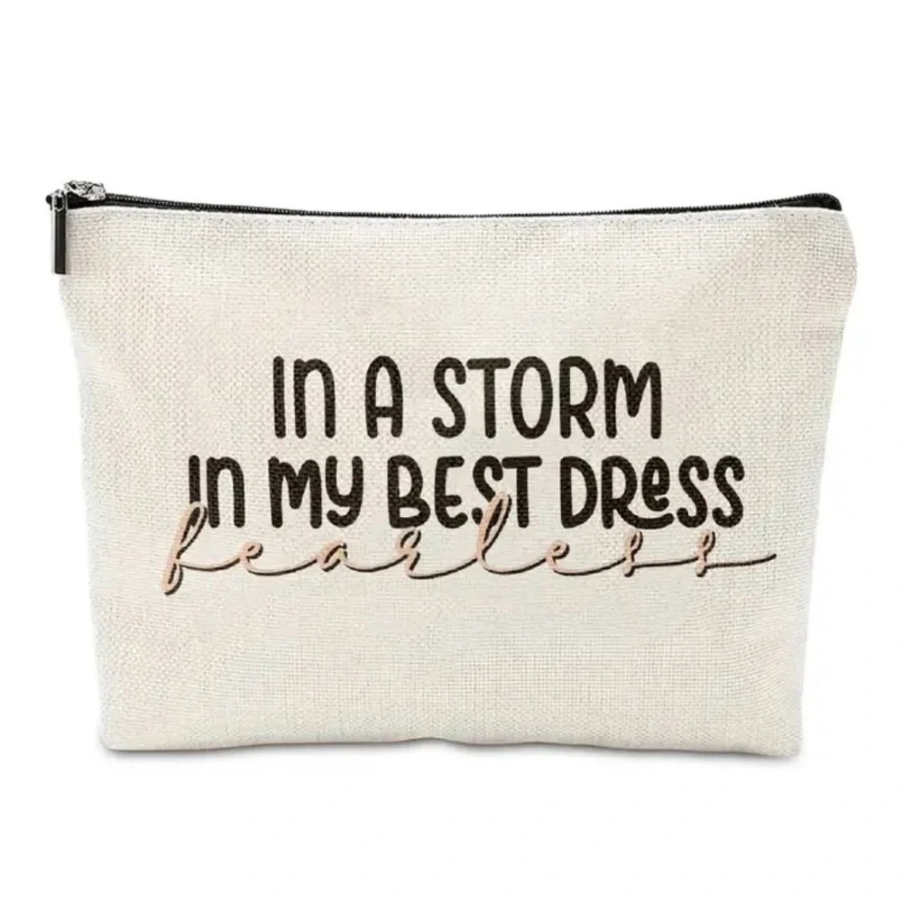 Cosmetic/ Travel Bag with Zipper & Print of Taylor Swift’s Lyrics Fearless NEW